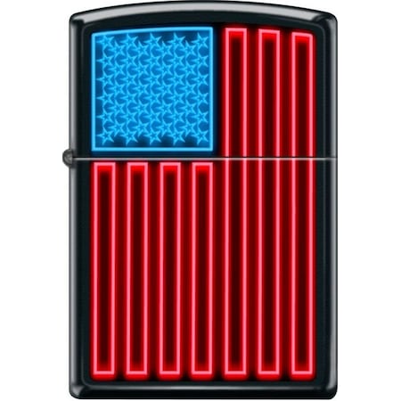 Zippo 2024 Zippo Neon U.S. Flag Black Matte ZIP-218CI407957